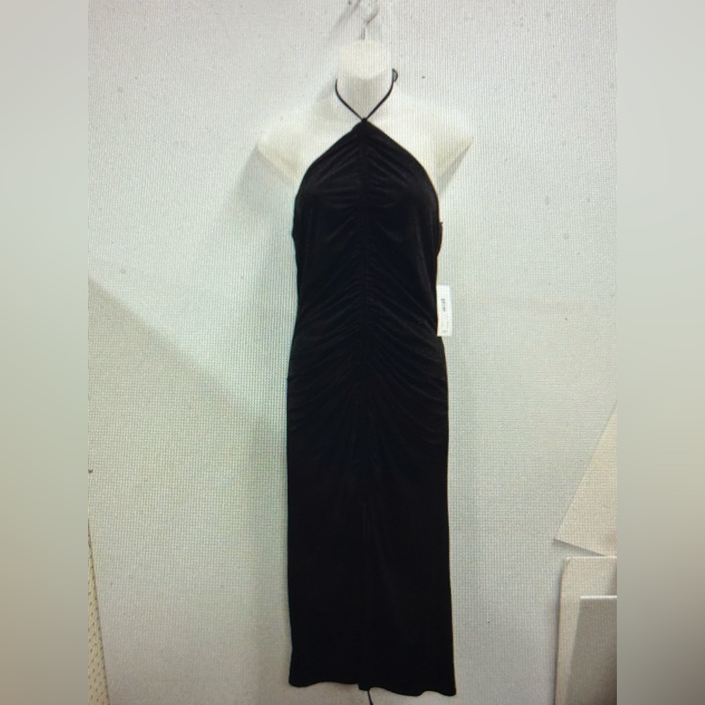 Women’s Premier Amour Black Halter top Cocktail Dress  Size 10 NWT Zipper Back